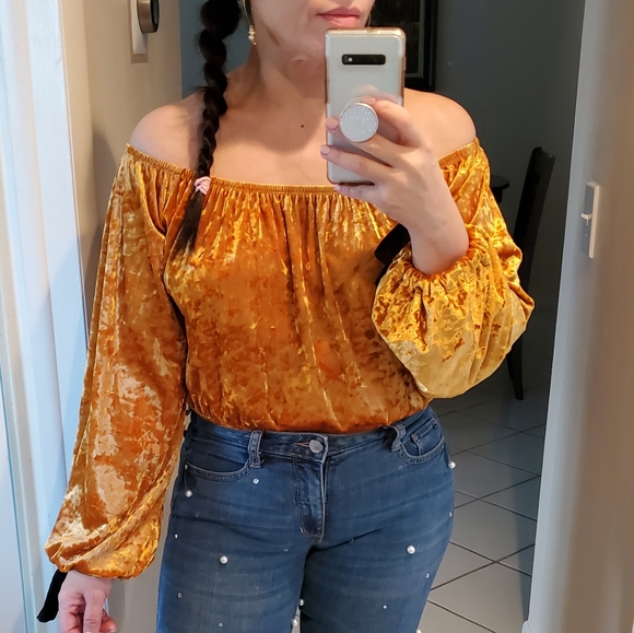 Forever 21 Tops - FOREVER 21 VELVET CROP TOP
